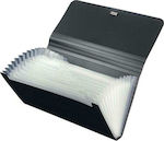 Data King Clipboard Flexible with 13 plastic sleeves Slides Accordion Black 1pcs