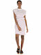 Only Summer All Day Short Sleeve Mini Dress White Striped