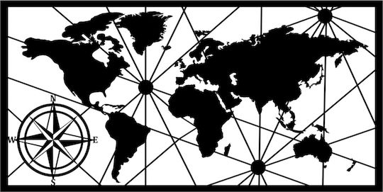 HomeMarkt Silhouette World Map 120x1.5x60cm