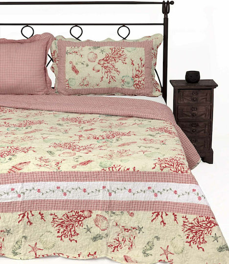 Silk Fashion 1017 Σετ Κουβερλί Μονό Βαμβακερό Ροζ 160x220cm 2τμχ