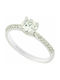 Fa Cad'oro Single Stone Ring of White Gold 14K