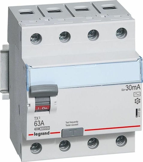 Legrand RX3 Relee De Fază Scurgere De Pământ 100A Tetrapolar Cu Tensiune 230V 30mA