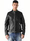 Diesel Herren Winter Jacke Leder Schwarz