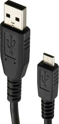 Powertech Regular USB 2.0 to micro USB Cable Μαύρο 5m (CAB-0010)
