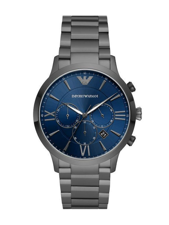 Emporio Armani Luigi Мъжки Часовник 43mm Хронограф На Батерия с Сива Метална Гривна