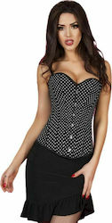 Chilirose Corset with Dots Black