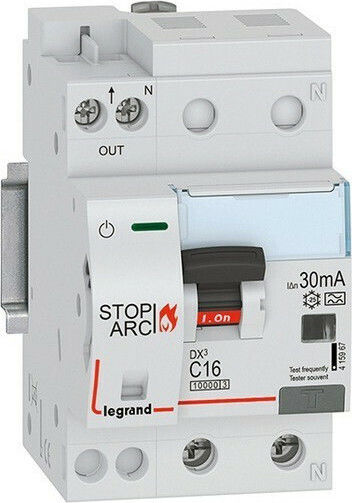 Legrand DX3 Relee de Fază Scurgere de pământ 16A Bipolar cu protecție la arc electric 30mA
