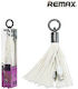 Remax Tassels Ring RC-053m 0.08m Keychain USB 2.0 to micro USB Cable White