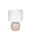 Atmosphera Davia Fabric Table Lamp for Socket E27 with White Shade and Beige Base