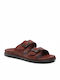 Wainscott Leder Herrensandalen in Burgundisch Farbe