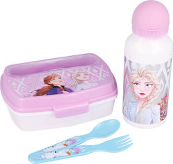 Stor Set de hrănire Frozen din Plastic Roz 4buc