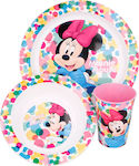 Stor Feeding Set Minnie Mouse made of Plastic Multicolour 3pcs