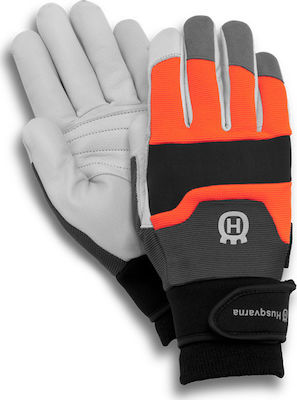 Husqvarna Functional Safety Glofe Leather Garden Orange