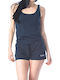 86410 Women's Sleeveless One-piece Shorts Blue