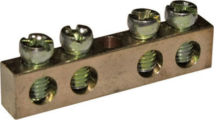 Adeleq Earth Bar Electrical Panel Copper with 4 Screws 12-4