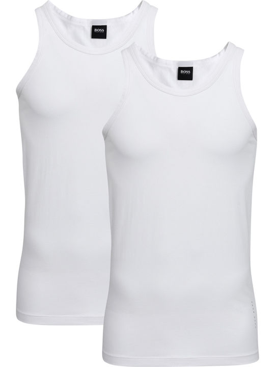 Men's Sleeveless Undershirts White 2Pack