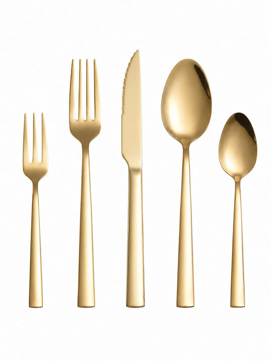 Dinox Porto Cutlery Set Gold Shiny 60pcs