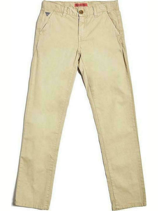 Guess Pantaloni copii din material textil Bej