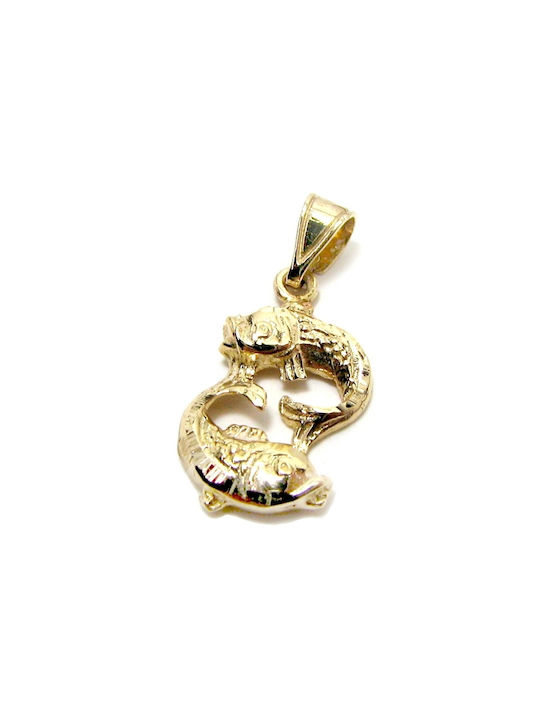 Zodiac sign Gold 14 K14 Pisces