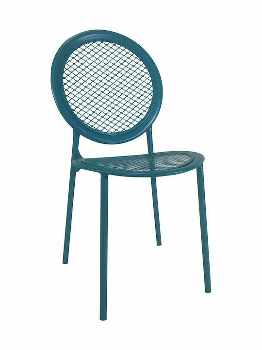 Gartenstühle Metallisch Zenia Petrol Blau 54x42.5x90cm