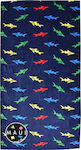 Maui & Sons Παιδική Πετσέτα Θαλάσσης Μπλε Καρχαρίες 150x75εκ.