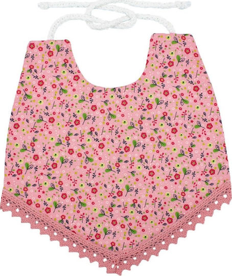 JFashion Floral Bandana Fabric with Lace Band Pink