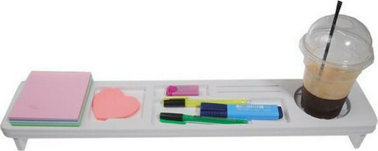 Plastic Office Organizer in White Color 55x12x2.8cm 1 Piece 35421