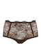 Luna Character High-waisted Women's Boxer with Lace Brown