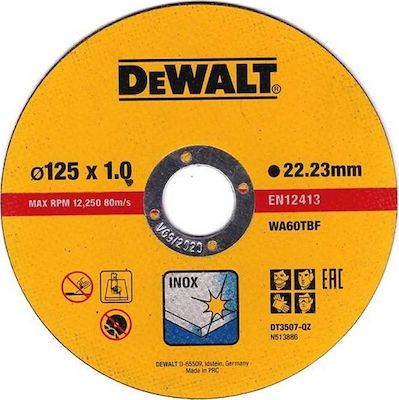 Dewalt Δίσκος Κοπής Μετάλλου Inox DT3507 125mm