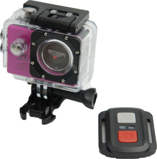 AC-1802-47 64GB Action Camera 4K Ultra HD Υποβρύχια (με Θήκη) Μωβ