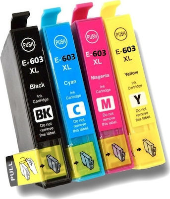Pachet de cartușe de cerneală compatibile și recondiționate pentru imprimante InkJet Epson 603XL C13T3A64010 Multi (culoare) / Negru 4buc