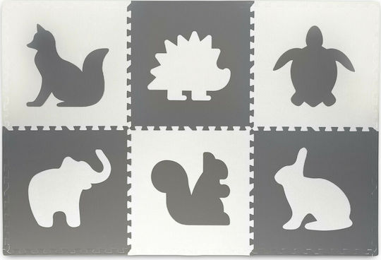 Ricokids Interactive Kids Floor Puzzle with Animals White-Grey 6 Pieces