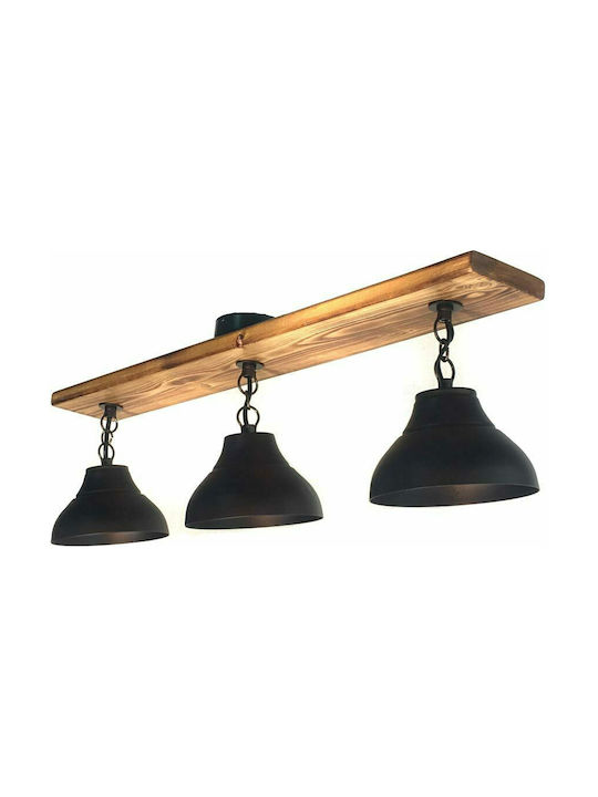 Ceiling Mount Light 80cm Brown with Socket E27