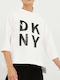 DKNY Women's Athletic Blouse White