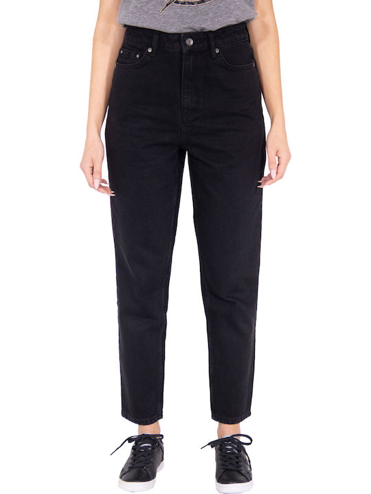 Superdry High Waist Women's Jean Trousers in Slim Fit Black