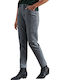 Hoch tailliert Damenjeans in Schlanker Passform Schwarz