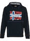 Fleece Παιδικό Φούτερ με Κουκούλα και Τσέπες Navy Μπλε