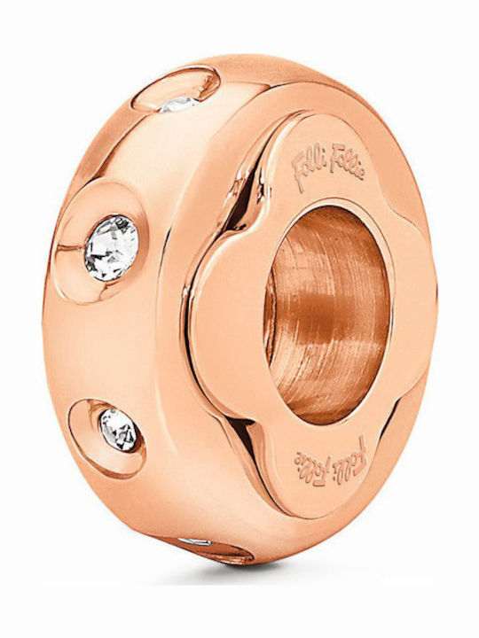 Folli Follie Charm Cu Pietre Din Argint Placat Cu Aur Roz