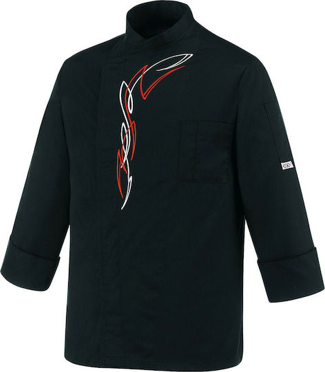 Egochef Mantel Koch Unisex Schwarz mit Langärmelig