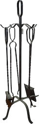 Etoile FR-006 Set de unelte pentru șemineu cu cleștar Negru