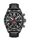 Tissot Ανδρικό Ρολόι 45mm Χρονογράφος Μπαταρίας με Μαύρο Δερμάτινο Λουράκι