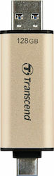 Transcend JetFlash 930C 128GB USB 3.2 Stick με σύνδεση USB-A & USB-C Χρυσό