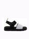 Leather Women's Flat Sandals Anatomic with Strap in White Color