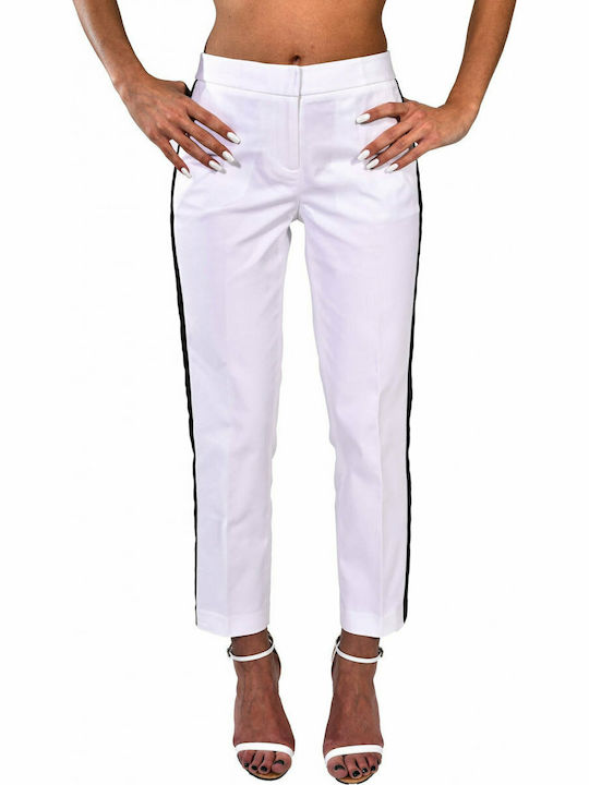 Michael Kors MS93H42C64 Women's High-waisted Cotton Trousers White