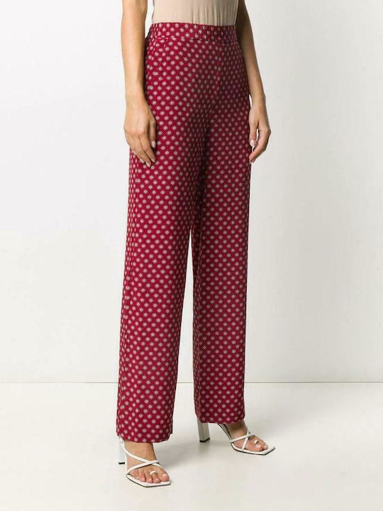 Damen Stoff Hose Burgundisch