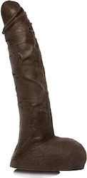 Vac U Lock Jason Luv Ultraskyn Cock With Removable Suction Cup Glass Dildo with Balls and Suction Cup Chocolate 25cm