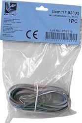 Adeleq Flat Telephone Cable RJ11 6P4C 3m Transparent (17-02033)