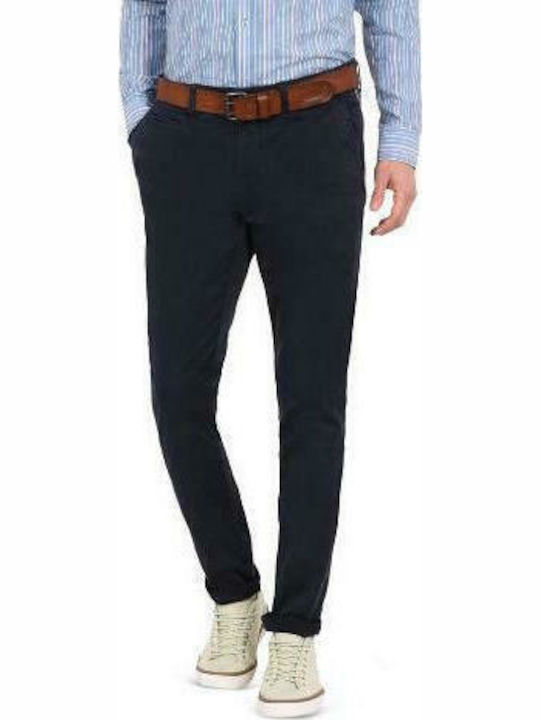 Mana Trousers Chino Elastic in Slim Fit Navy Blue