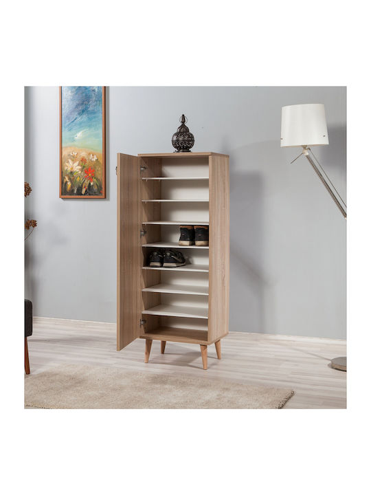 Ξύλινη Παπουτσοθήκη με 8 Ράφια Sonoma Μ50xΠ38xΥ135cm