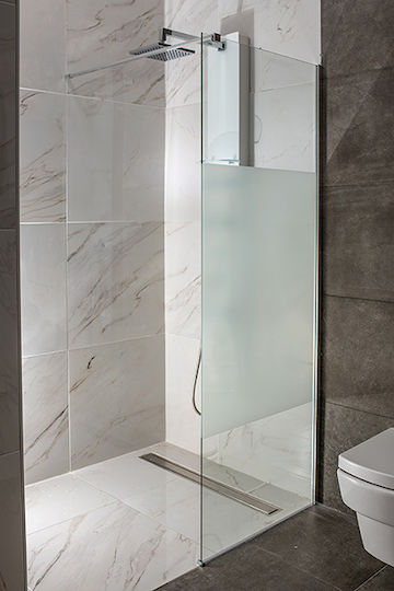 Karag Free 1 Διαχωριστικό Ντουζιέρας 90x185cm Serigrafato Chrome Karag Free 1 Διαχωριστικό Ντουζιέρας 90x185cm Serigrafato Chrome
